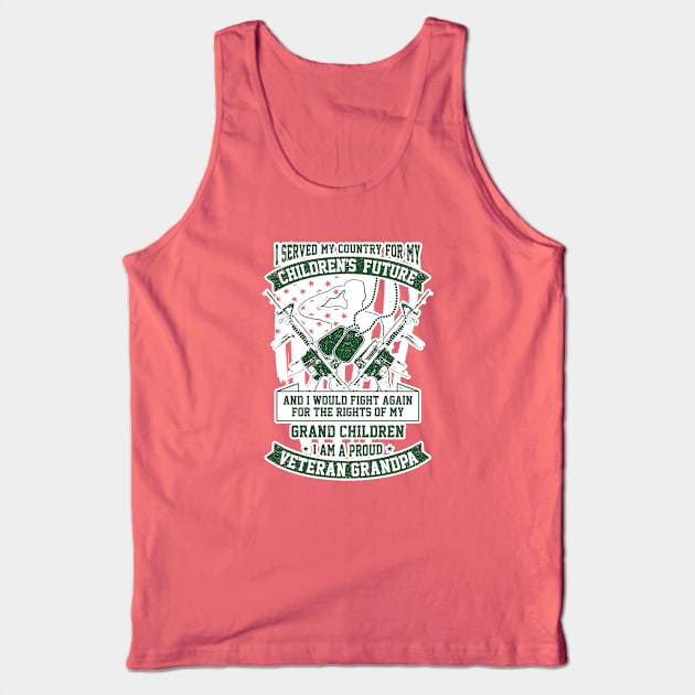 Proud Veteran Grandpa Tank Top by MonarchGraphics